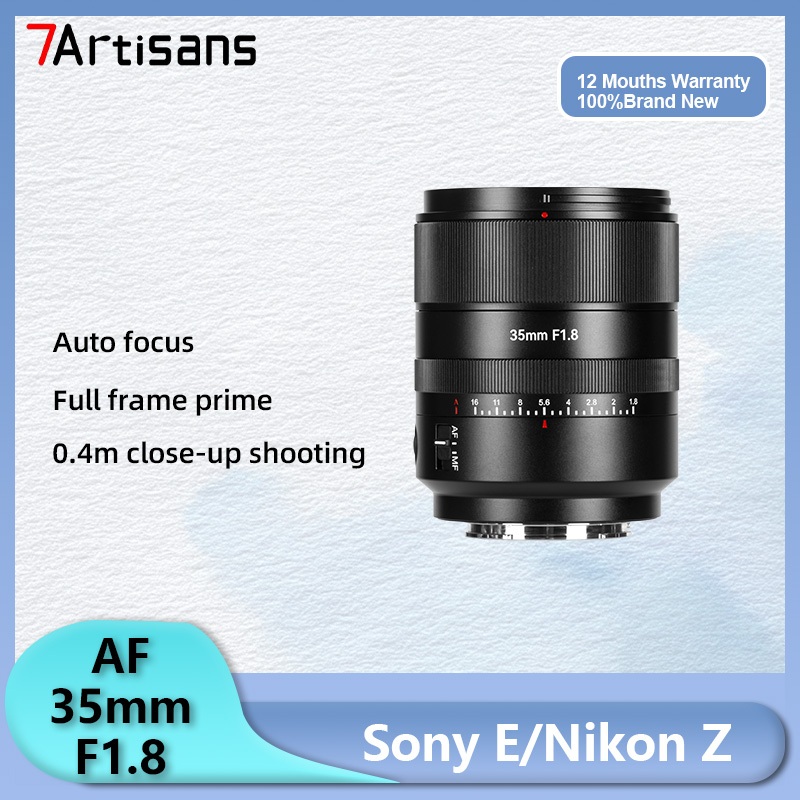 7artisans 35mm F1.8 Full-Frame AF Ống kính chân dung lấy nét tự động cho Sony E Nikon Z STM Silent M