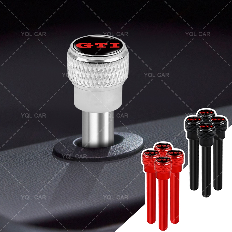 1 / 4 Sợi Nhôm Khóa Cửa Ô Tô Núm Chân Cửa Xe Kéo Công Tắc Cho GTI POLO Golf 5 6 7th generation GTI V
