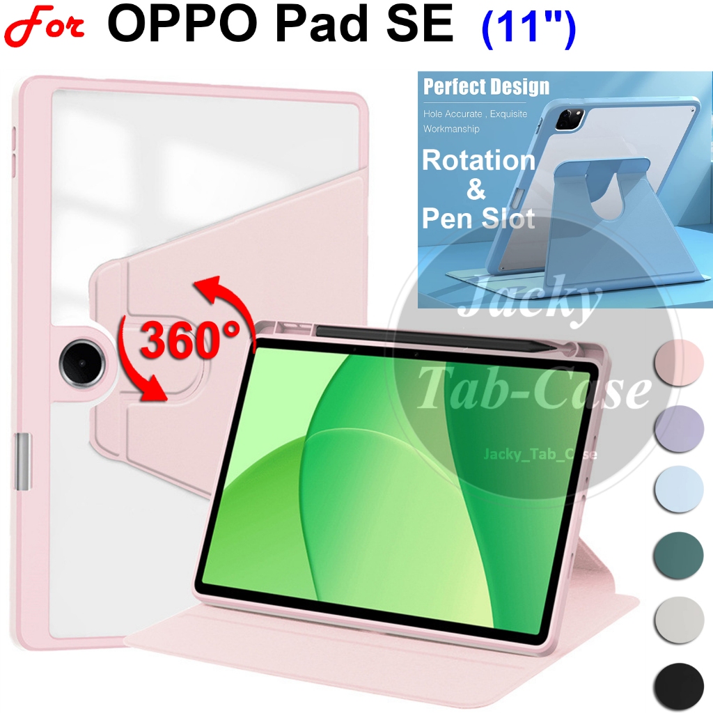 Dành Cho OPPO Pad SE 11 inch Acrylic Xoay Máy Tính Bảng Ốp Lưng Bút Khe Cắm OPD2417 OPD2420 OPD2419