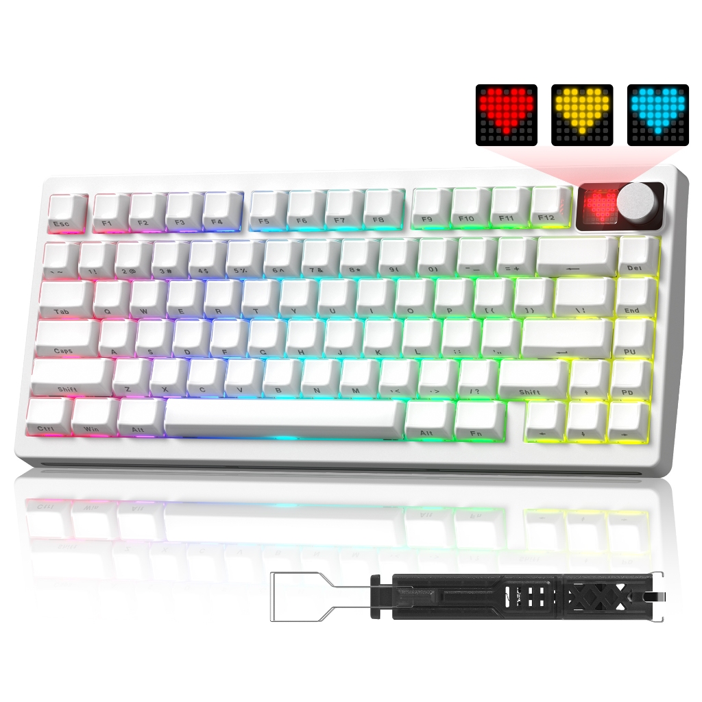 Bàn Phím Cơ Womier MT75 Tri-Mode Bluetooth5.0 / 2.4GHz / USB C Bàn Phím Kem Cho Máy Tính PC Có Màn H