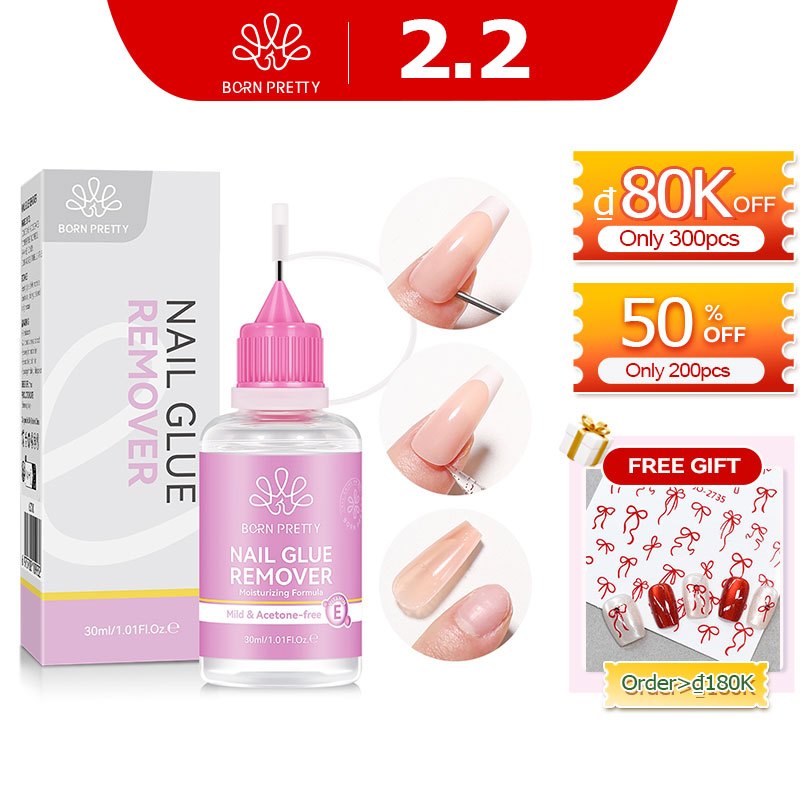 BORN PRETTY 30ml Dụng Cụ Tẩy Keo Dán Móng Tay Để Bấm Móng Tay / Thạch Keo Gel Tẩy Móng Tay Giả Keo T