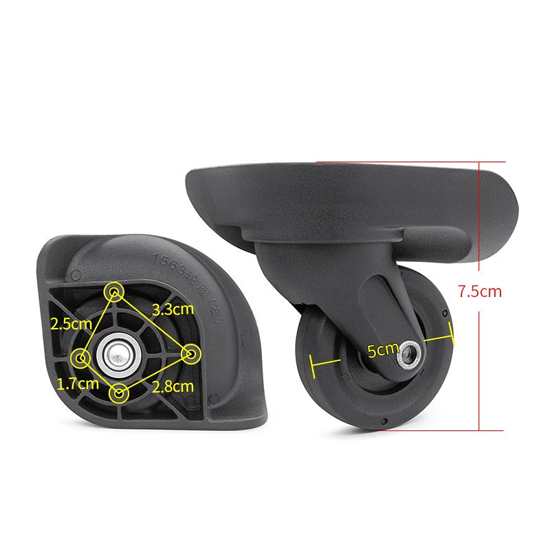 Mẫu 1563 Im Lặng Hành Lý Bánh Xe Cho Crown LOJEL Hành Lý Xe Đẩy Trường Hợp Hành Lý Thay Thế Bánh Xe