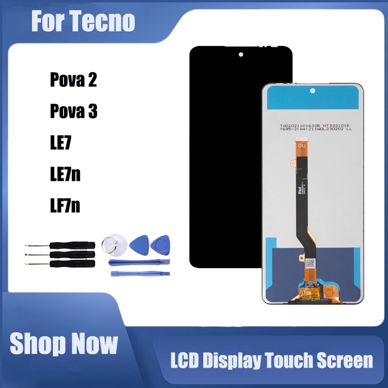 Dành Cho Tecno Pova 2 LE7 Pova 3 LF7n Màn Hình LCD Bộ Số Hóa Cảm Ứng Thay Thế 6.9 "