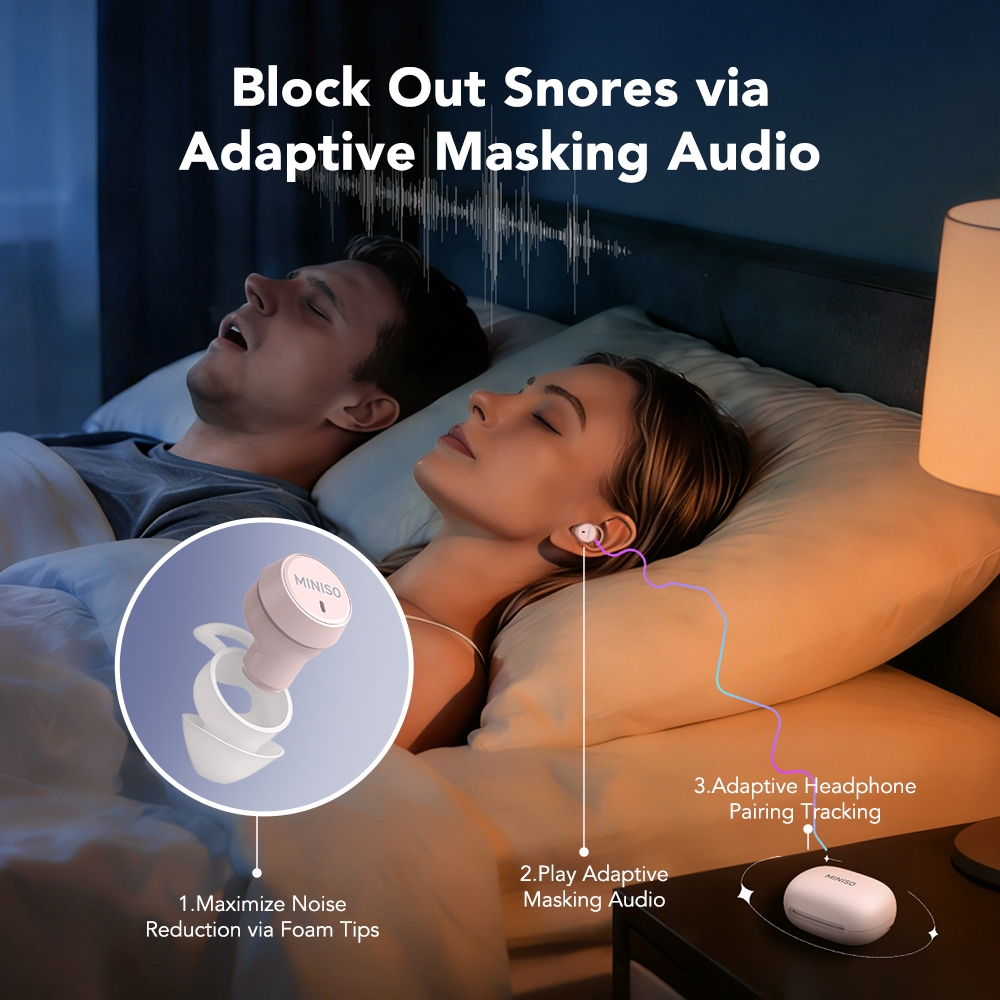 MINISO MS217 MINI Tai nghe ngủ mềm mại ANC Giảm tiếng ồn vật lý Tai nghe Bluetooth không dây Tai nghe dịch AI với nhiều chế độ ngủ | BigBuy360 - bigbuy360.vn