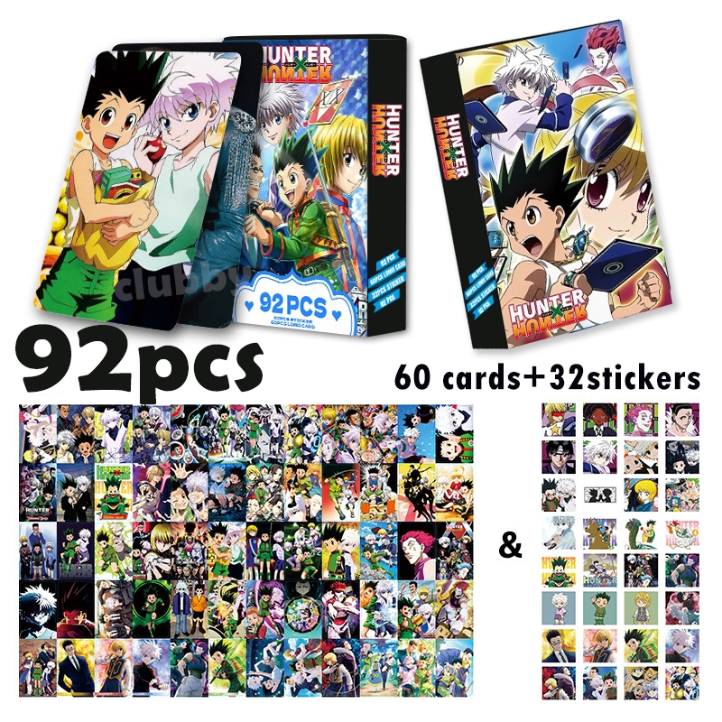Bộ 92 lomo card  Hunter x Hunter và nhãn dán Killua Kurapika Gon photocard bo góc truyện HXH goods