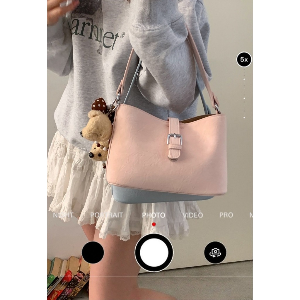 Cô Gái Sức Mạnh Cô Gái || Thiết Kế Sense Túi Nữ Macaron Màu Sát Thủ Túi Kết Cấu Sense Side Ba Lô ins