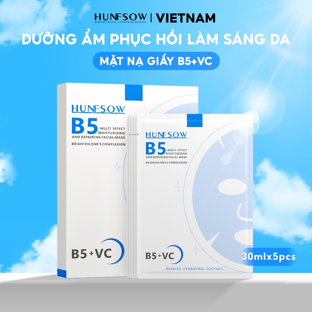 Mặt Nạ HUNFSOW VC HA B5 MASK Dưỡng Ẩm Sâu, Phục Hồi Da & Sáng Mịn 30ml