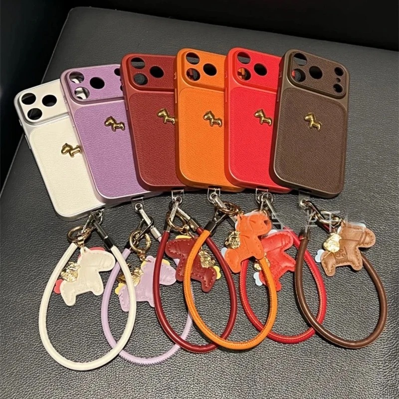 Ốp điện thoại tpu mềm hình ngựa thu nhỏ 3D có dây chuyền l cho Iphone 1716 15 14 PRO MAX 14 PLUS 14 