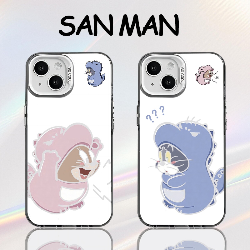 [Ốp lưng bạc đầy màu sắc] Cat and Mouse Jerry Tom Cat apple 17promax Couple Phone Case Air iphone 16