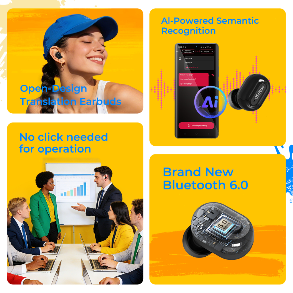 MINISO MS118 Tai nghe không dây thay đổi khuôn mặt mát mẻ Tai nghe Bluetooth chơi game âm nhạc HIFI Khử tiếng ồn thông minh Tai nghe dịch AI có dây buộc | BigBuy360 - bigbuy360.vn