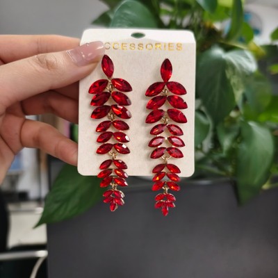 Thời Trang Mới Hợp Kim Pha Lê Thả Bông Tai Bohemian Hình Học Nhiều Màu Sắc Bông Tai Cho Nữ Trang Sức Quà Tặng PD2192
