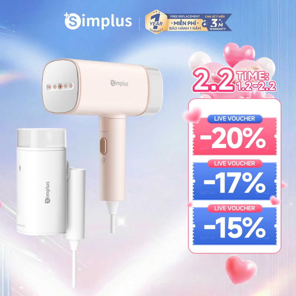 Simplus Bàn Ủi Hơi Nước Cầm Tay 180ml Công Suất Lớn 1200W GTJH020 - Bảo Hành 12 Tháng