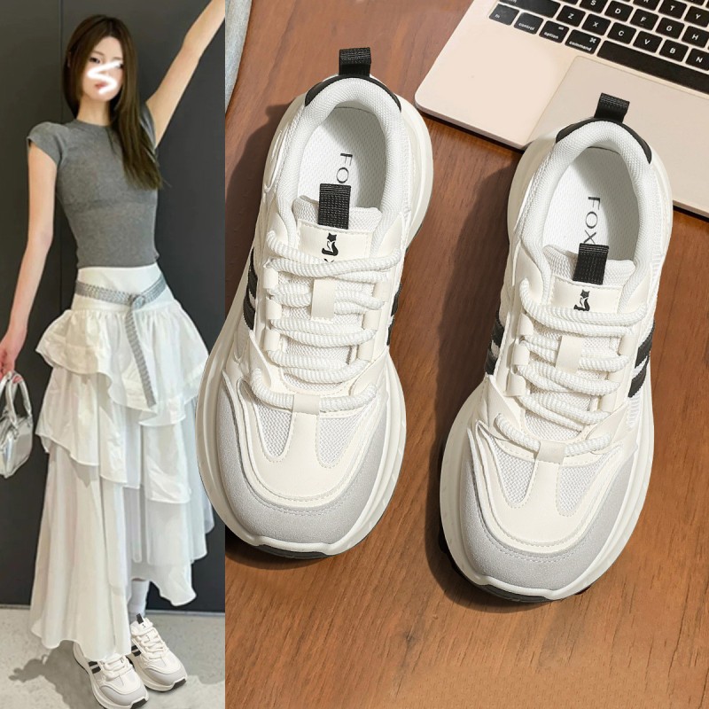 FOXER Giày thể thao nữ đế dày Chống Sốc kháng khuẩn thoáng khí thoải mái đế mềm Sneaker Đế Cao 5cm