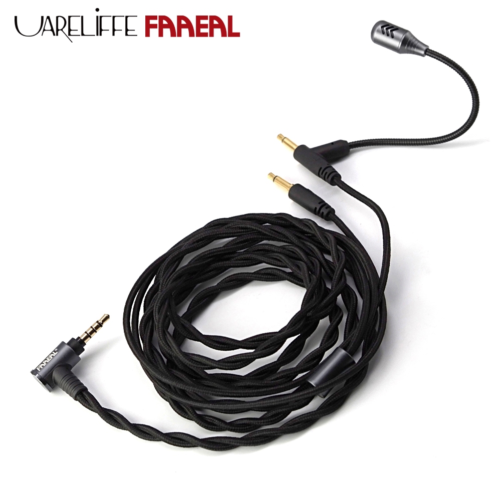 Uareliffe FAAEAL 1.9m HD Mic Tai Nghe Thay Thế Cáp Âm Thanh HiFi Dual 3.5mm Kết Nối Phát Trực Tiếp G