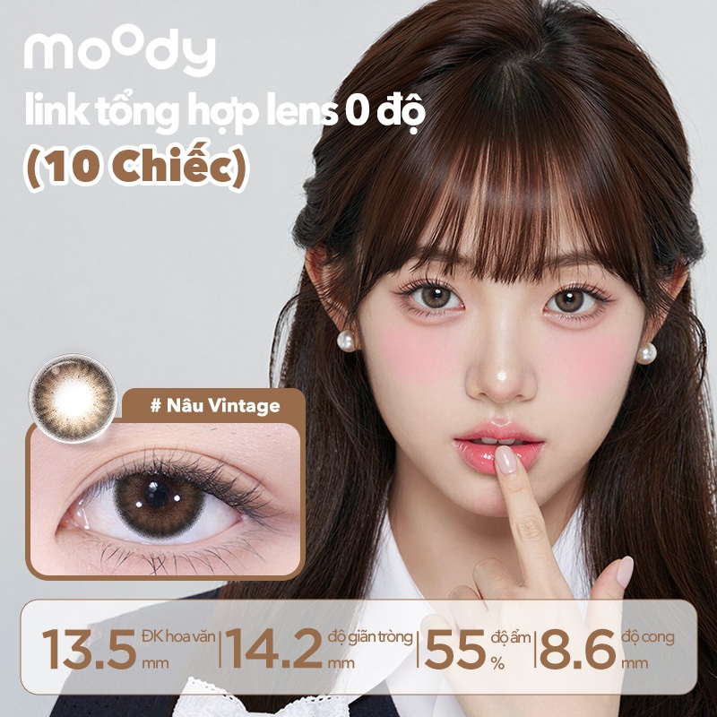 [10 chiếc | lens 1 ngày | lens 0 độ] Lens moody dùng 1 ngày, dễ phối đồ, nhiều mẫu lựa chọn, link 0 