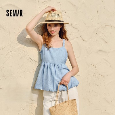 Semir Áo sơ mi nữ không tay có nơ thiết kế chi tiết, phong cách Pháp