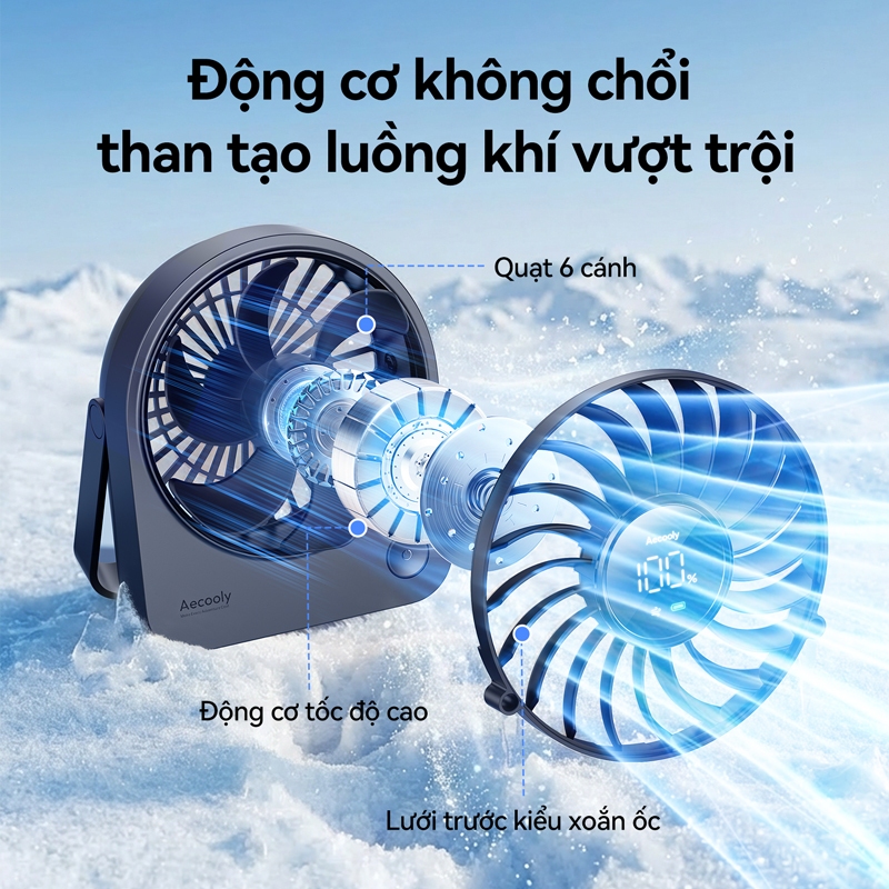 Aecooly Chic 02 Quạt để bàn Quạt cầm tay mini Quạt để bàn USB led mini Quạt di động mini, đủ nhỏ để giữ quạt để bàn USB, 4 tốc độ có thể sạc lại yên tĩnh [Thời gian làm mát tối đa 11H], 180° Chạy bằng pin có thể điều chỉnh | BigBuy360 - bigbuy360.vn