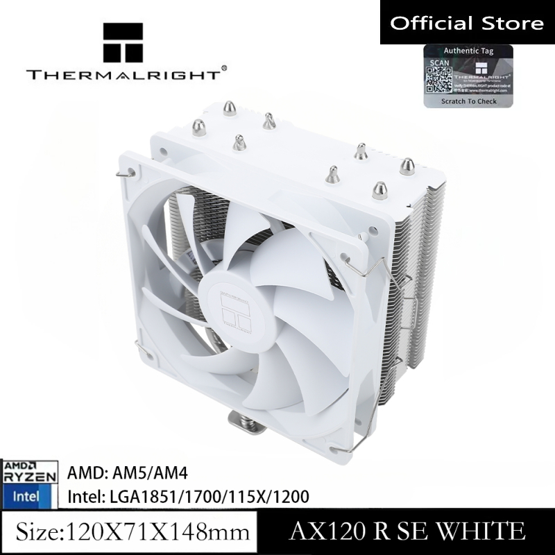Thermalright AX120 R-SE WHITE CPU Air Cooler 4 Ống tản nhiệt Khung gầm tản nhiệt PC cho AMD AM4 / AM