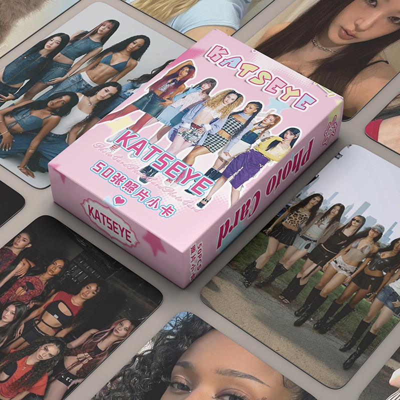 50 Cái / hộp KATSEYE Thẻ Holographic Photocard Laser LOMO Thẻ KPOP Album