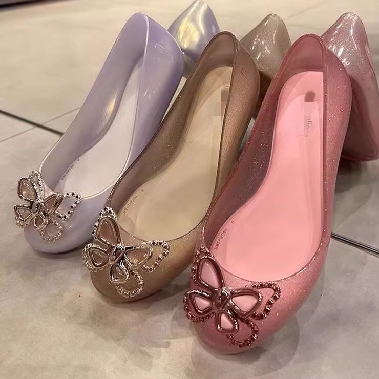 Giày trẻ em Melissa cỡ trung bình Giày thạch trẻ em Dép nơ phẳng