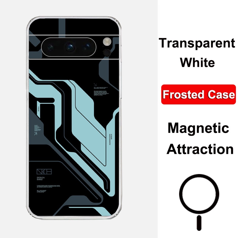 Dành Cho Google Pixel 8 Pro Từ Tính Ốp Lưng Điện Thoại Pixel8A Trong Suốt Matte Trắng TPU Silicon Mề