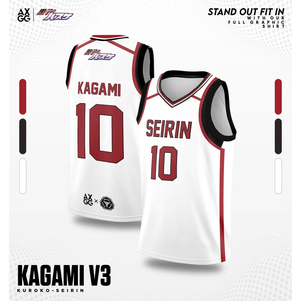 Bandai Seirin Đội Bóng Rổ Cao Cấp Jersey Kagami No.10 Anime Kuroko No Basuke Người Lớn Trẻ Em Áo Ves