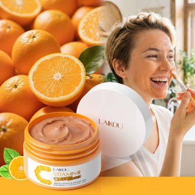 Mặt nạ đất sét LAIKOU Vitamin C 100g - Vitamin C & Kaolin kép để làm sạch lỗ chân lông, tinh chỉnh da, làm sáng da & dưỡng ẩm
