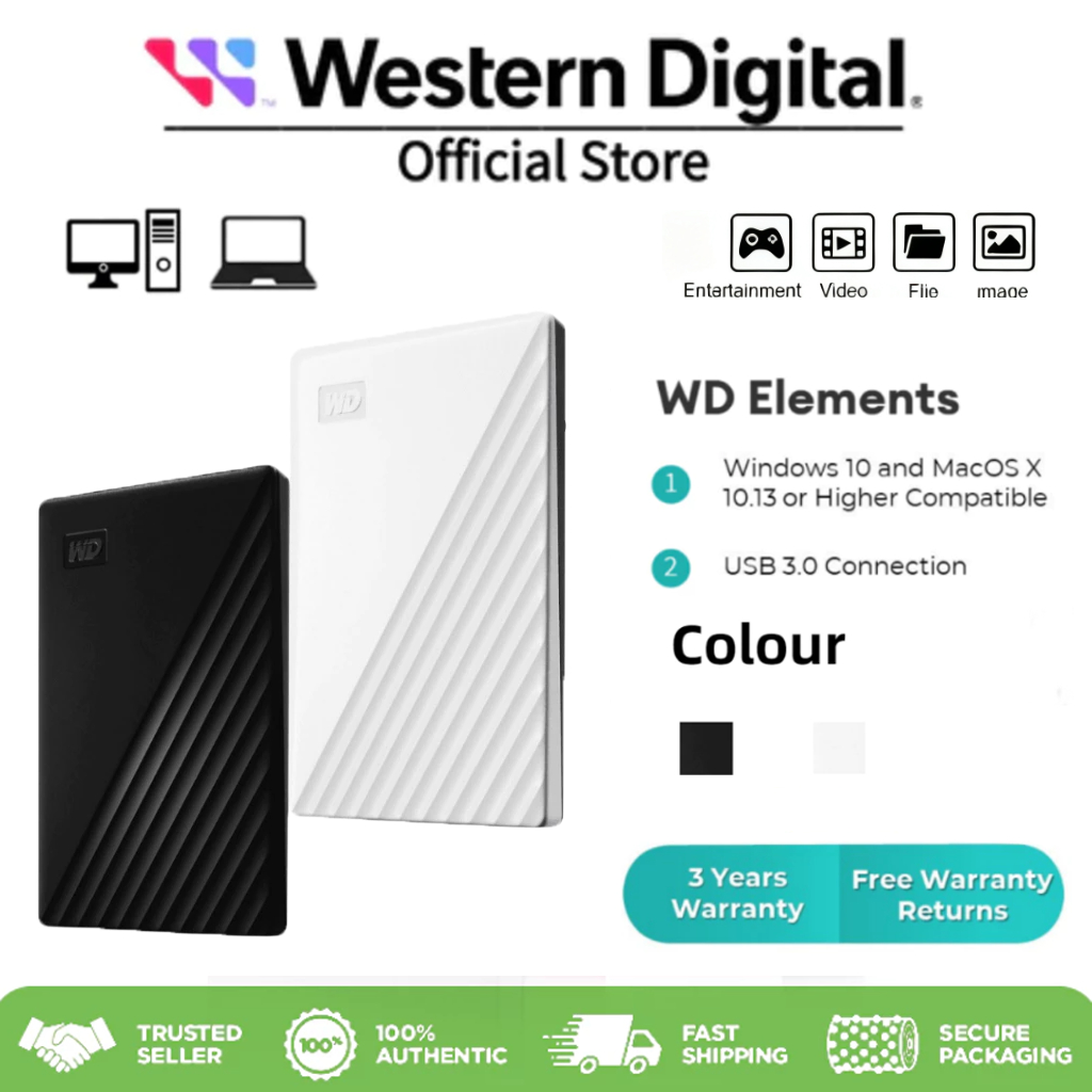 Western Digital Hard disk Eksternal HDD 1TB 2TB Harddisk External 2.5" External Hard Drive