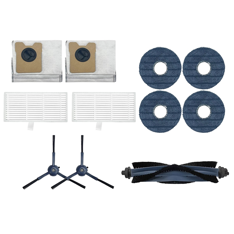 Bàn chải chính / bàn chải bên / bộ lọc + túi bụi + vải lau nhà tương thích với phụ kiện máy hút bụi 