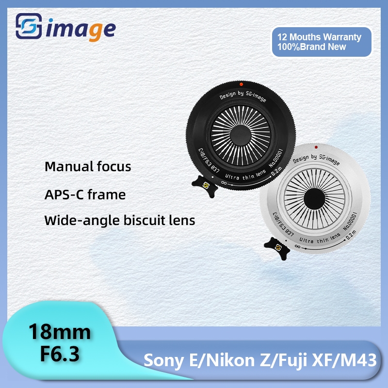 Sg Image 18mm F6.3 nửa khung Ống kính lấy nét siêu mỏng góc rộng dành cho ngàm Sony E Fuji X Nikon Z