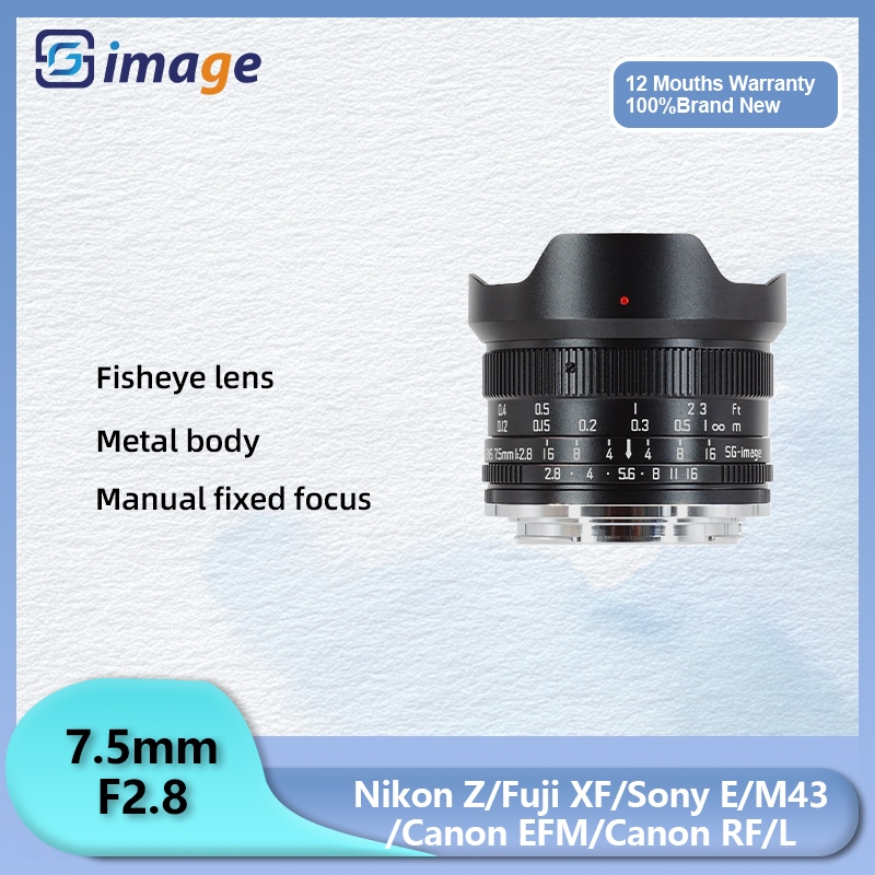 SG Image 7.5mm F2.8 Ống kính thủ công mắt cá góc rộng cho Sony E Nikon Z Canon EOS R RF EOS M Sigma 