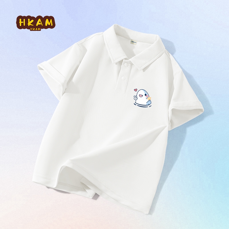 HKAM Áo Sơ Mi POLO Bé Trai  Cool Sense Quick Drying Sports POLO In hình cá mập dễ thương