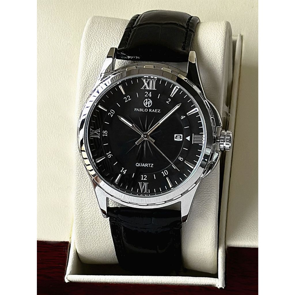 Đồng hồ chính hãng PABLO RAEZ Đồng hồ nam Dây da cao cấp có lịch ngày quang học cao cấp (có hộp và p
