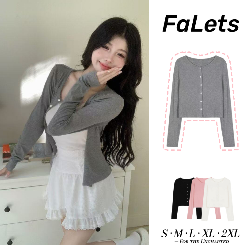 Áo chống nắng khoác bigsize nữ form rộng Cổ tròn màu xám mỏng phong cách mới mùa hè