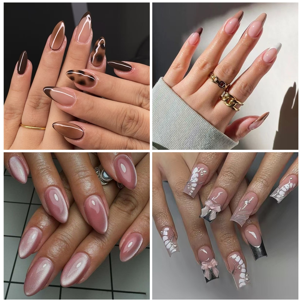 B23 Commuter All-Match Làm móng tay màu nâu hồng