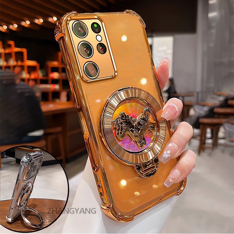 Ốp Lưng Cho Samsung S24 S24 Plus S24 Ultra S24 FE Ốp Điện Thoại Trong Suốt Chống Rơi Thẩm Mỹ 3D Phim