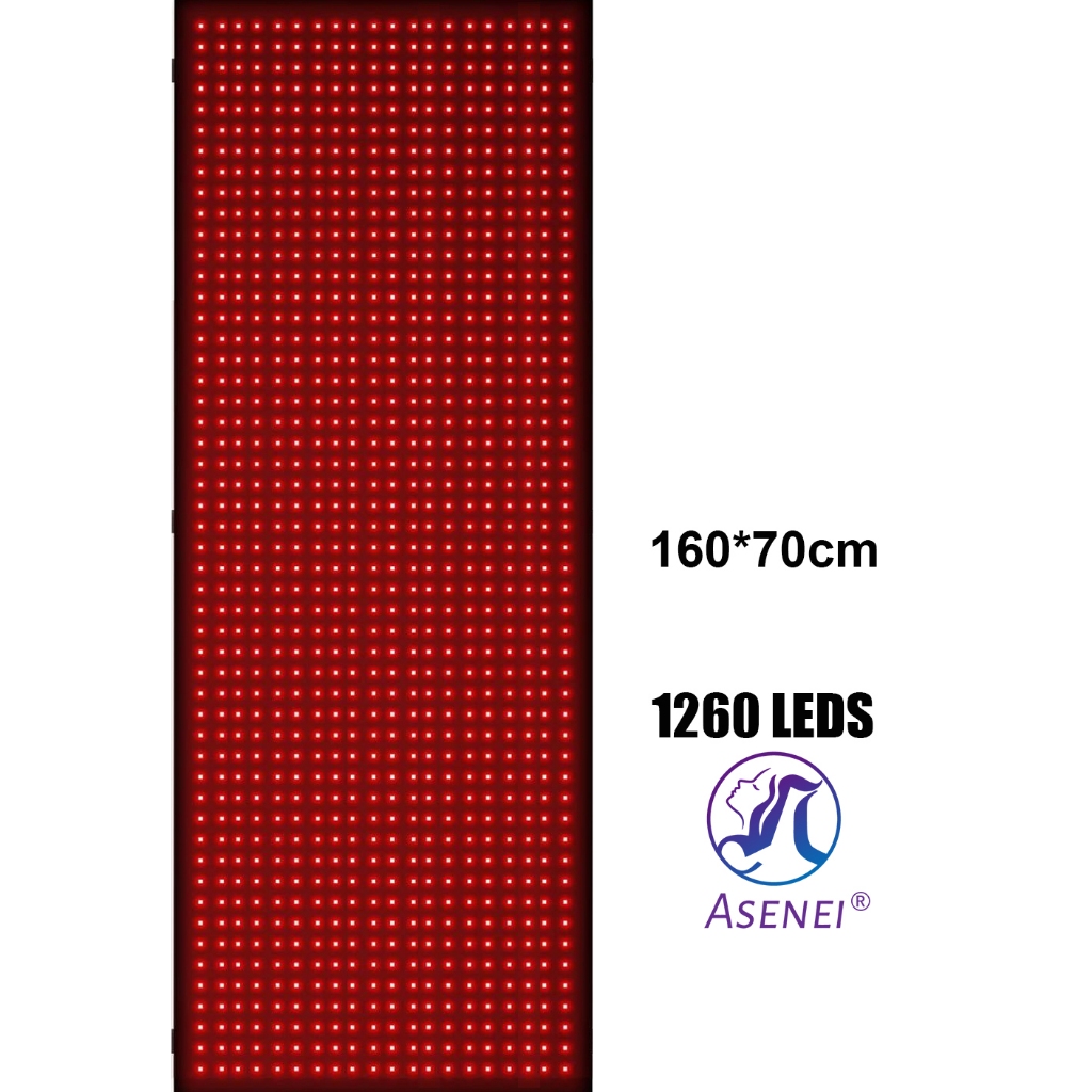 Asenei 160 * 70cm 1260 LED 660nm Thảm trị liệu ánh sáng đỏ 850nm Thiết bị trị liệu bằng ánh sáng hồng ngoại gần Đèn Miếng đệm lớn để giảm đau toàn thân