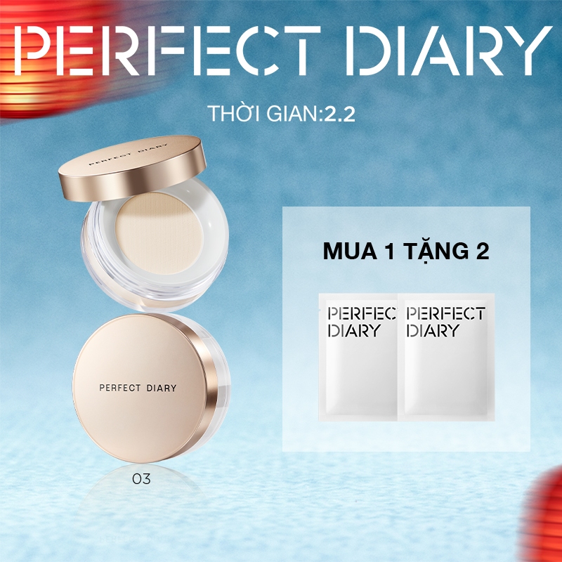 Phấn phủ kiềm dầu PERFECT DIARY chống thấm nước kiểm soát dầu lên đến 12h với 3 màu tùy chọn 7g