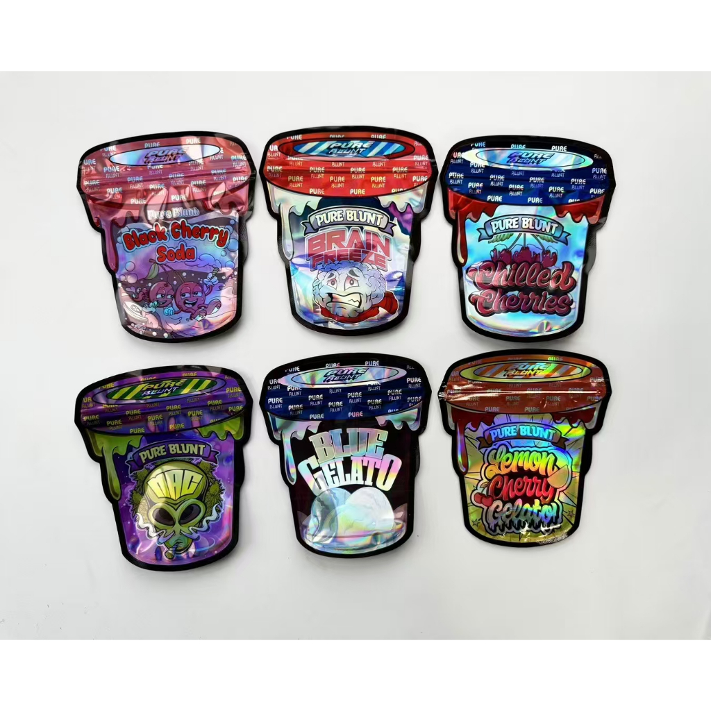 100 Chiếc Hoạt Hình Không Đều mason Chai Hình Túi coodkie ziplock Túi CBD Quà Tặng gelato Túi 3.5 gr