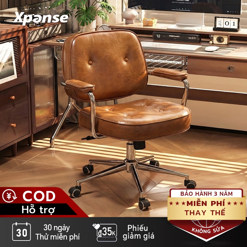 Ghế xoay văn phòng Xpanse 005 Da sáp chống nước chống trầy xước, Đệm ngồi latex êm ái | ghế làm việc |  ghế tựa lưng | BigBuy360 - bigbuy360.vn