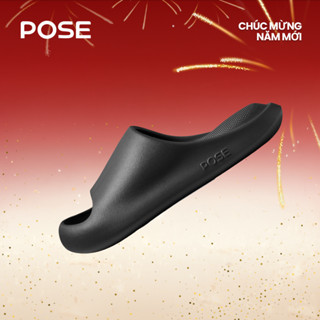 【Dép thư giãn】【Up to size 49】POSE Cloud Bounce giày dép POSE chính hãng Dép EVA Đế Bằng Vân Nhám Quai Ngang Chống ồn Giảm chấn Dép Đi Trong Nhà Quà Tặng Cho Bố Mẹ Bạn Bè Nam Nữ có đủ P15819S