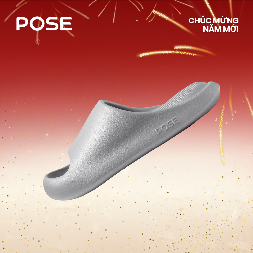 【Dép thư giãn】【Up to size 49】 POSE Cloud Bounce  Dép EVA Vân Nhám Đế Cao Chống trượt Chống ồn Đàn hồi Giảm chấn Thích hợp đi trong nhà ngoài trời Dép Đi Trong Nhà Nam Nữ có đủ P68101
