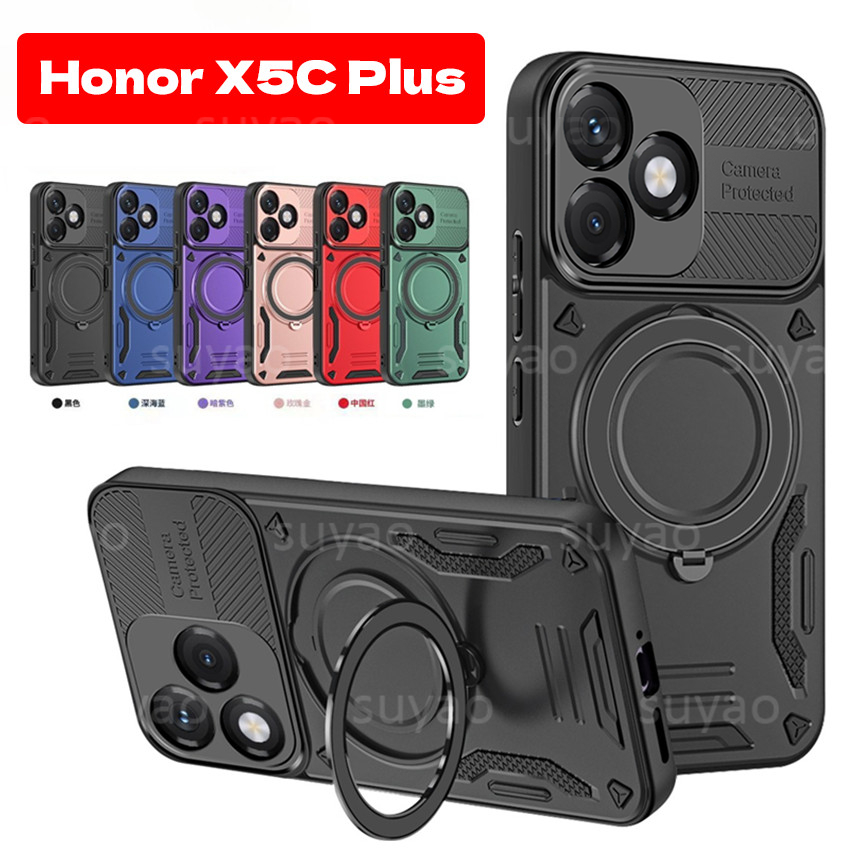 Dành Cho Honor X5C Plus X5CPlus 2026 Ốp lưng 360 ° Vỏ Nhẫn HonorX5CPlus HonorX5C Giá Đỡ Giáp Chống S