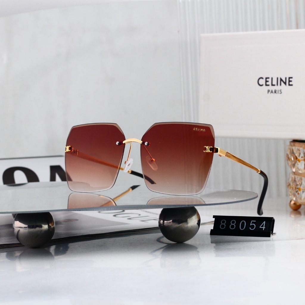 Celine Phong Cách Mới Phiên Bản Hàn Quốc Kính Mát Không Khung Vuông Thời Trang Dạo Phố Chụp Mặt Kính