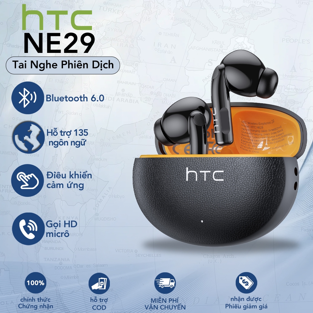 HTC NE29 Tai nghe phiên dịch  Bản dịch thời gian thực 134 ngôn ngữ ​​Âm thanh HIFI có độ trễ thấp Bluetooth 6.0 | BigBuy360 - bigbuy360.vn