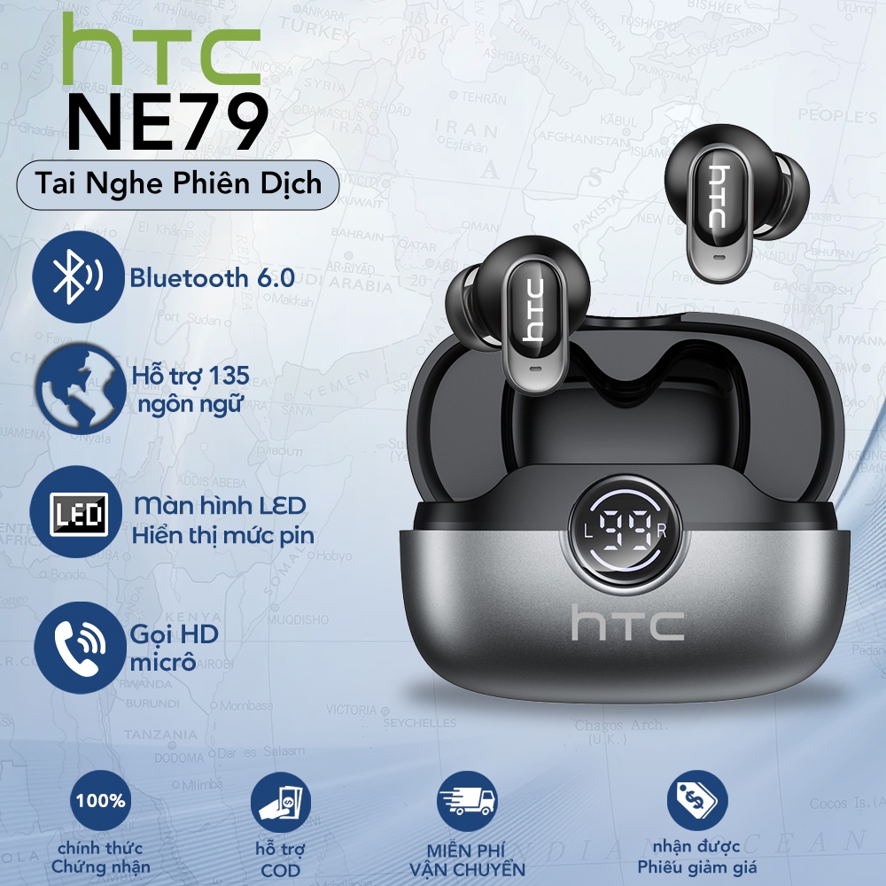 HTC NE79 TWS Tai Nghe Phiên Dịch  Bluetooth 6.0 Tai nghe không dây chống nước Tai nghe thể thao Micro LED 72H Thời gian nhạc | BigBuy360 - bigbuy360.vn
