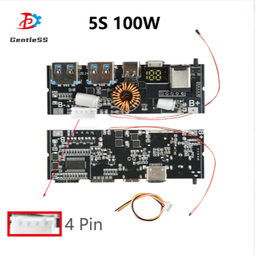 Bảng mạch mô-đun sạc nhanh hai chiều 3S / 4S / 5S 65W / 100W PD 6 cổng