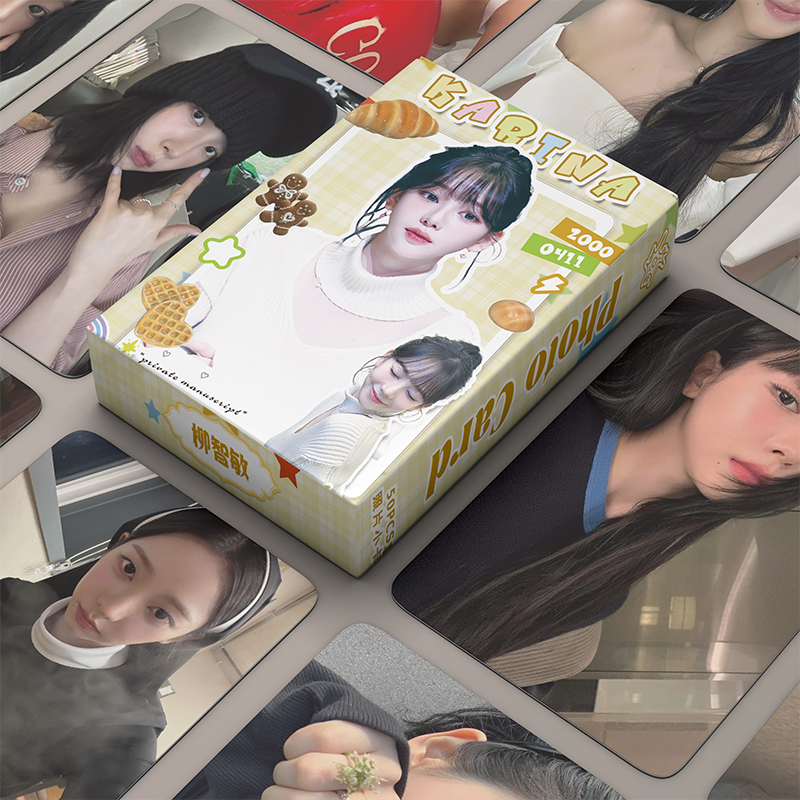 Dyh 50 Cái / hộp Aespa Karina Laser Card Photocard LOMO Card KPOP Album