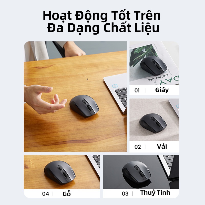 Chuột không dây UGREEN 6 nút bấm 5 cấp độ DPI 4000DPI 2.4G thích hợp cho máy tính / Mac / Linux / Laptop | BigBuy360 - bigbuy360.vn