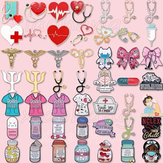 Y Tế Trái Tim Ống Nghe Băng Men Pin Y Tế Organ Thuốc Nơ Trâm Cài Áo Huy Hiệu Phụ Kiện Quà Tặng Cho Bác Sĩ Y Tá